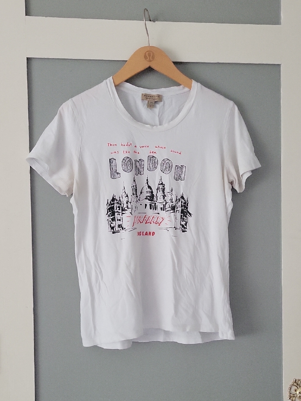 Burberry White Short Sleeve London Graphic Tee